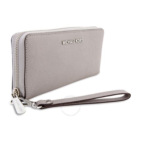 michael kors jet set travel wallet pearl grey|Michael Kors small zip wallet.